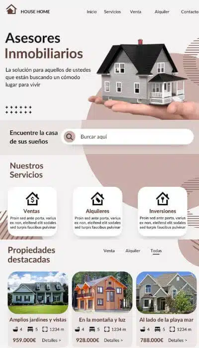 Desarrollo páginas web para agencias inmobiliarias